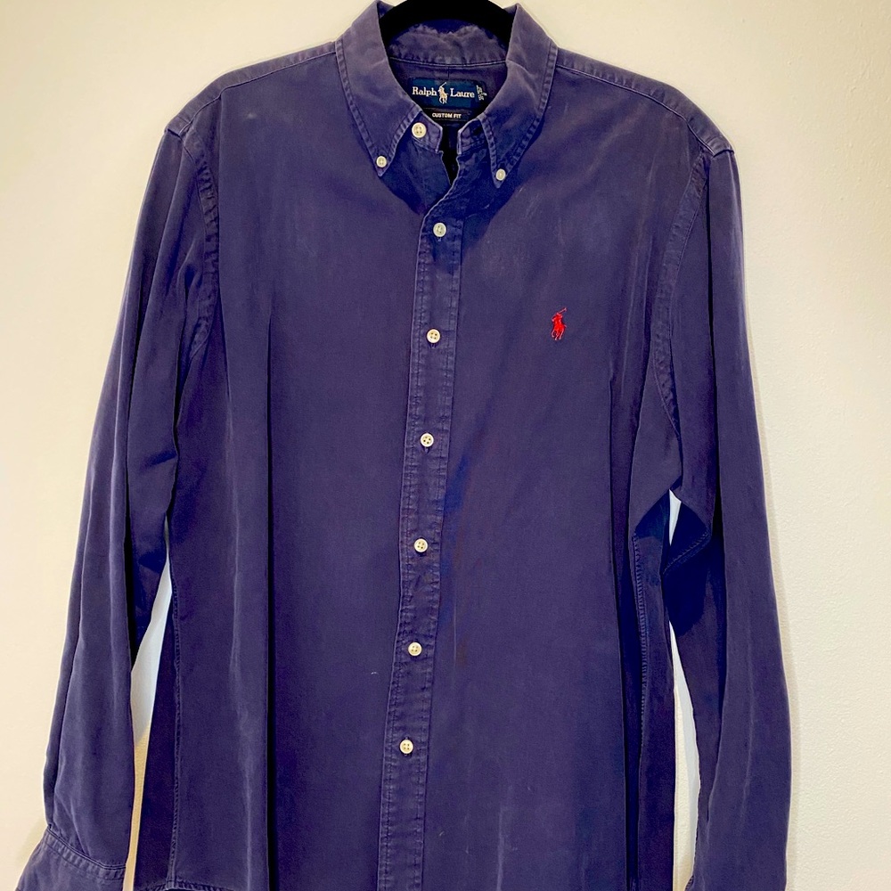 Ralph Lauren Navy Button Down Large - image 1
